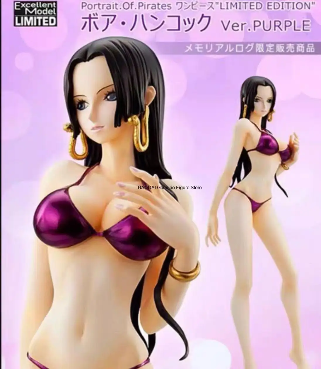 Genuine MegaHouse POP One Piece Boa Hancock Figure, White Swimsuit & Purple Bikini Empress Ver., Collectible Ornament Gift