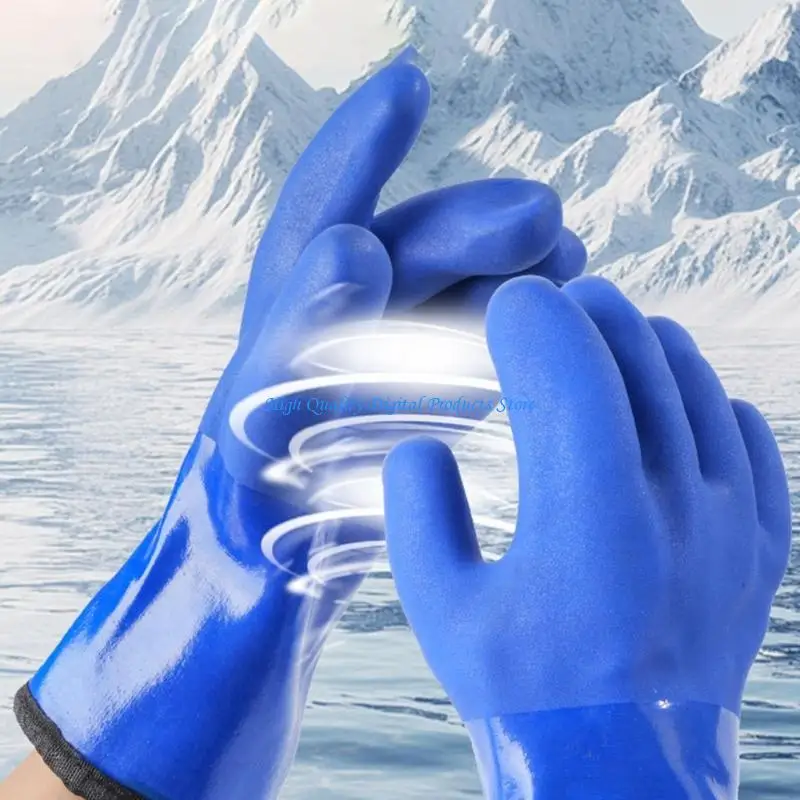 

U2JE Heavy Duty Antislip Waterproof Outdoor Winter Gloves Fleece Lined Cold Resistant Rubber Material For Harsh Conditions