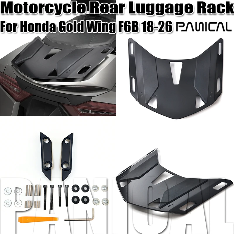 Panical For Honda Gold Wing GL1800B F6B 2018-2026 Passenger Rear Carrier Luggage Rack Kit Trunk Frame Aluminum Alloy Black