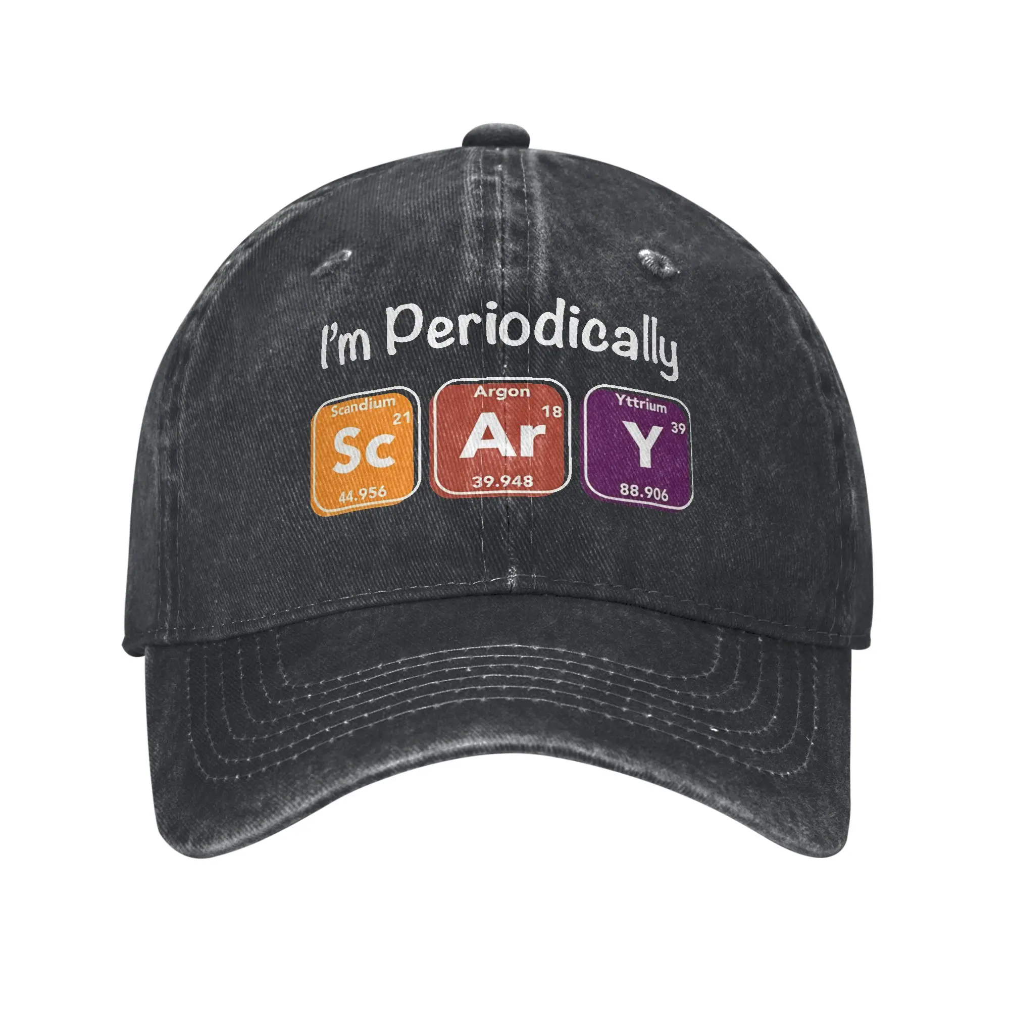 Sarcasm Periodically Funny Scary Periodic  Unisex  Baseball Caps  Distressed Washed Hat  All Seasons Unstructured Soft Sun Cap