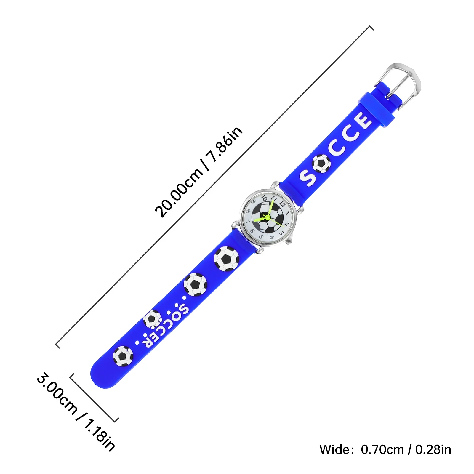 1 قطعة ساعة معصم كارتون كرة القدم نمط لينة حزام قابل للتعديل ساعة للطلاب هدية الوقت أداة التعلم #3