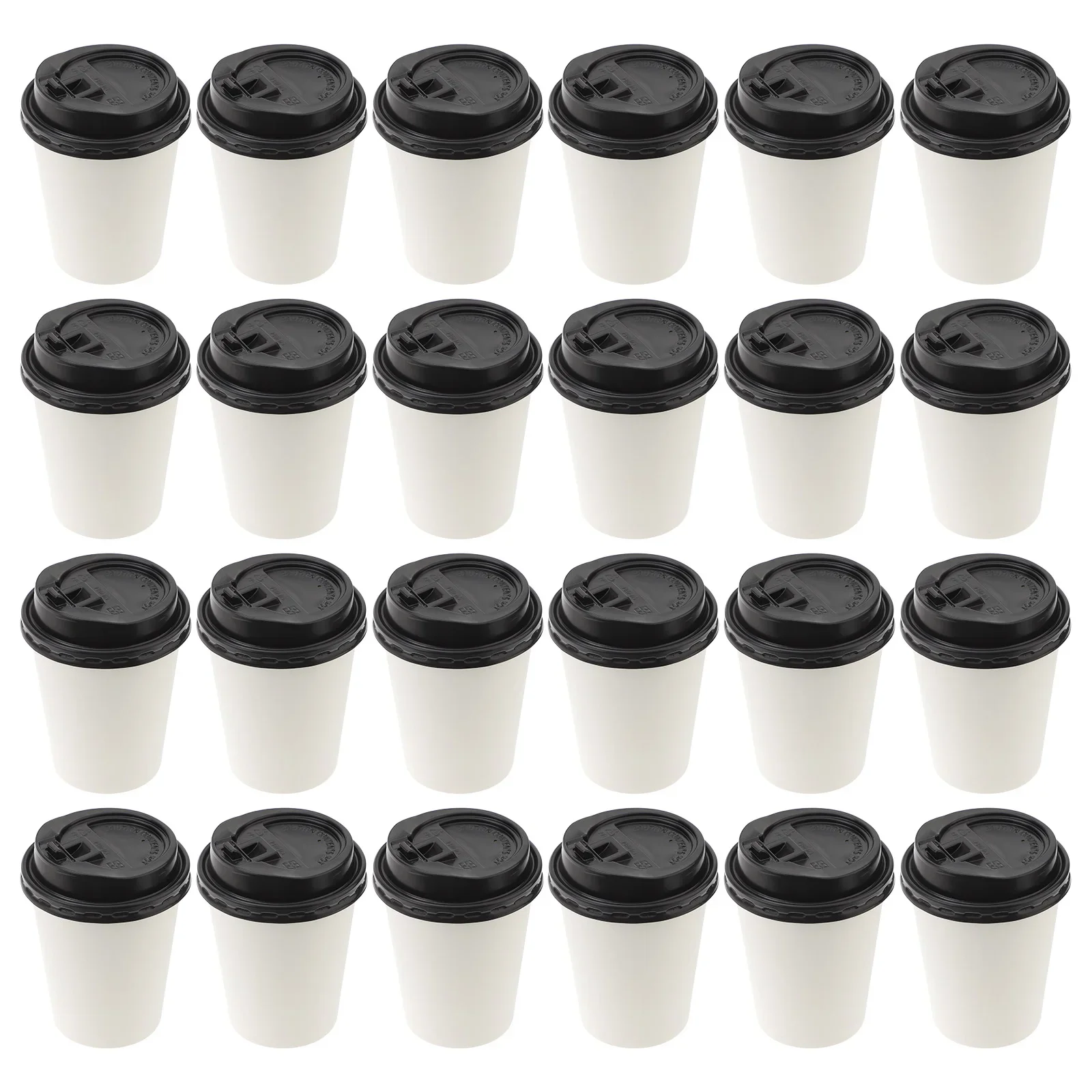 

50pcs Disposable Coffee Cups Insulation Takeaway Double-Layer Paper Cup Disposable Takeaway Double Layer Coffee Cup with Lid