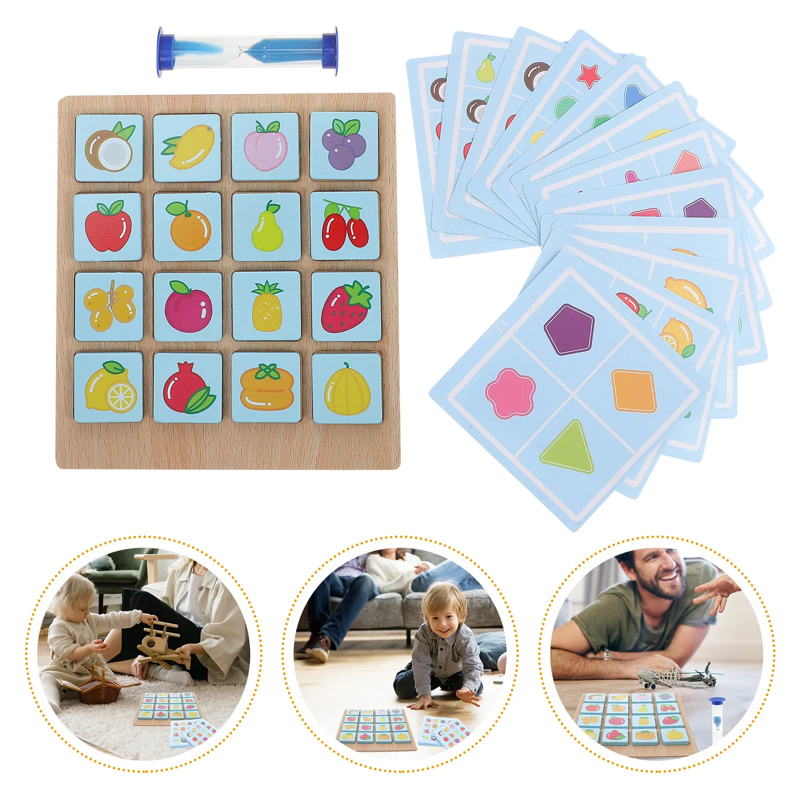Wooden Memory Matching Game Educational Board Puzzle for Kids Parent Child Interactive Early Learning Toy
