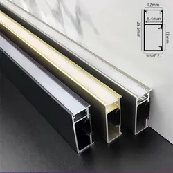 LED Skirting Aluminum Profile Baseboard Home Decor Hard Bar Light Narrow Side Ceiling Background Wall Decor With Silicone Cover