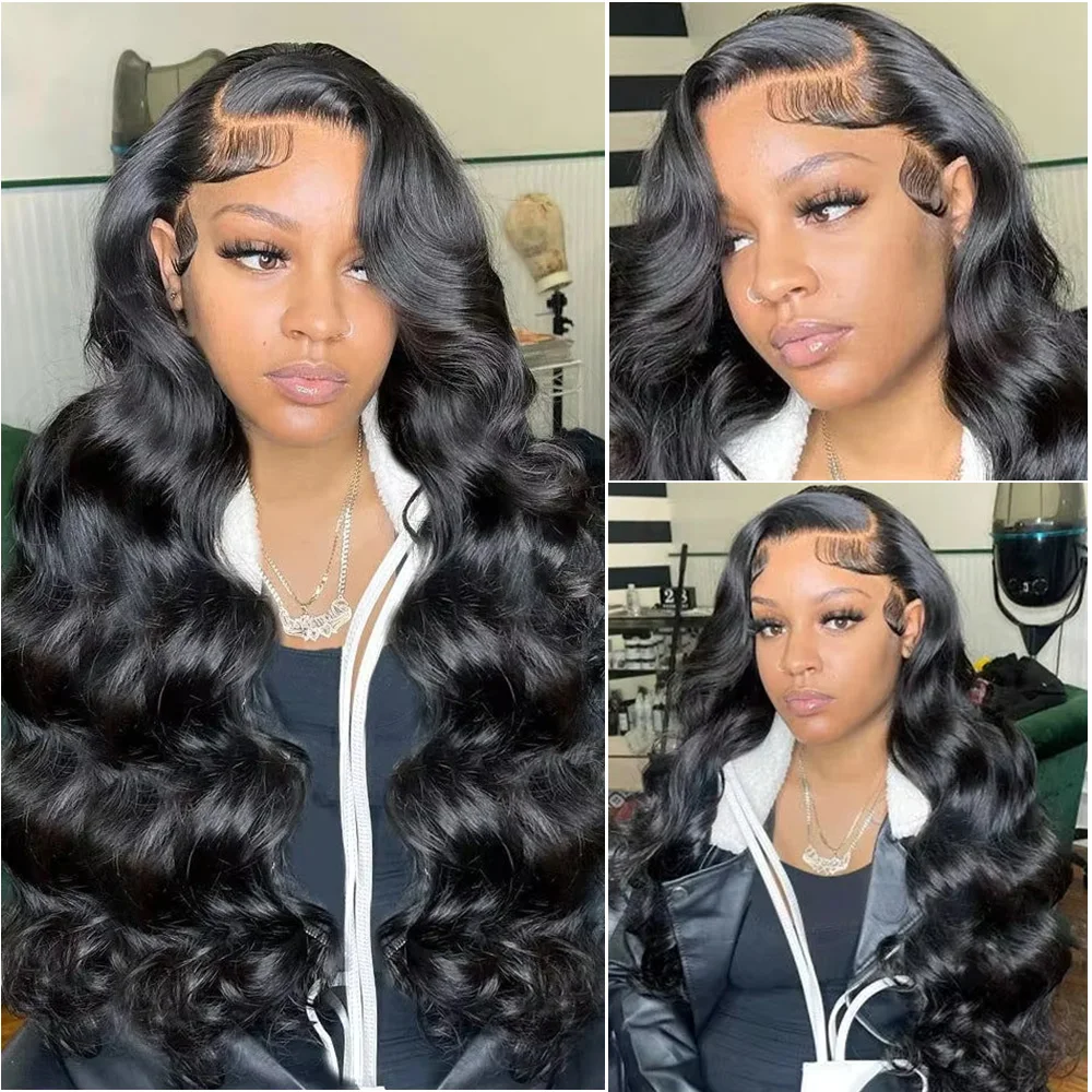 Body Wave 13x6 HD Lace Front Human Hair Wig 200% Density 360 Full Transparent Lace Frontal Brazilian Wigs Preplucked For Women image 4
