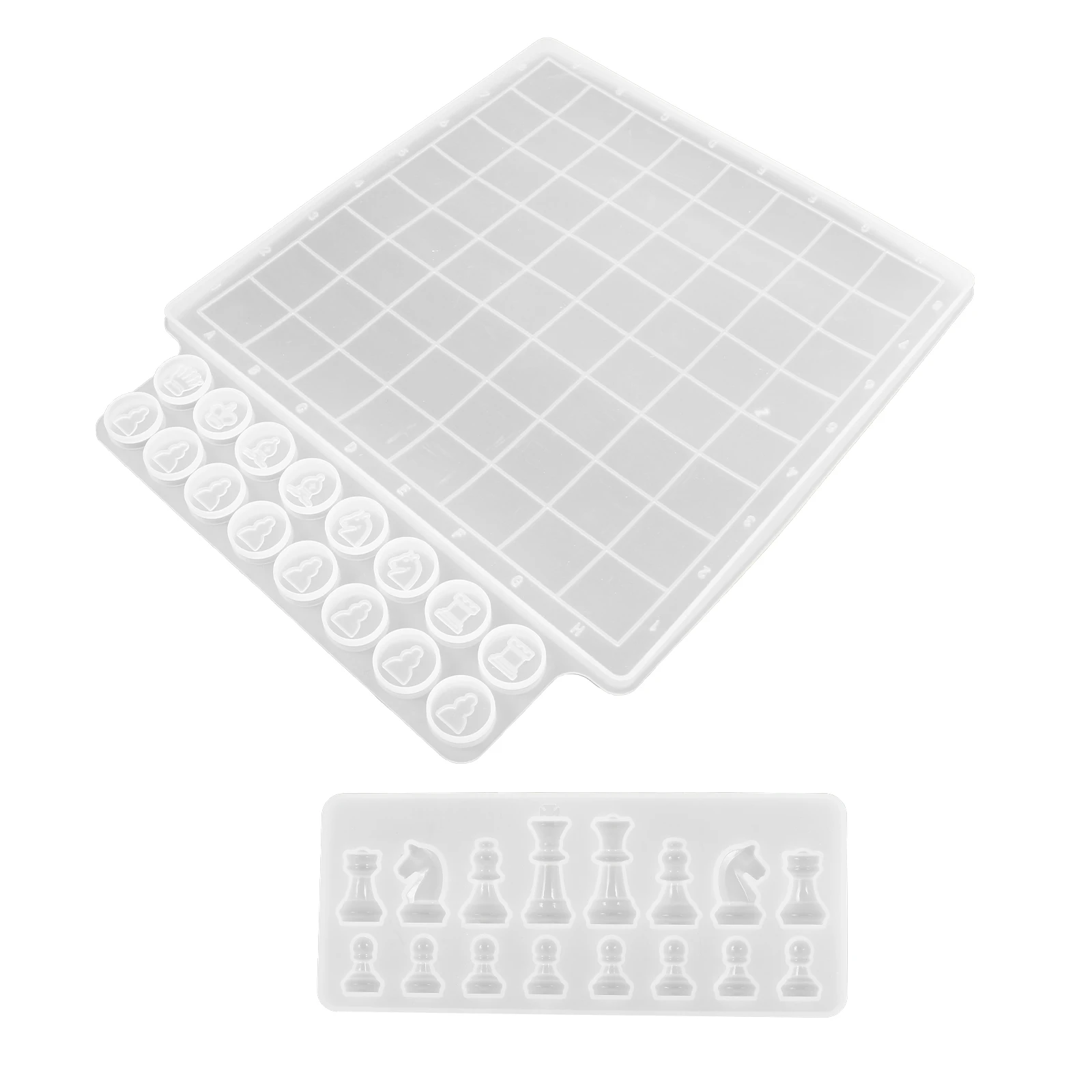 

2pcs Chess Board Piece Silicone Molds Resin Casting Diy Craft Durable Easy Clean Transparent Molding Tools For Glitter Sequins