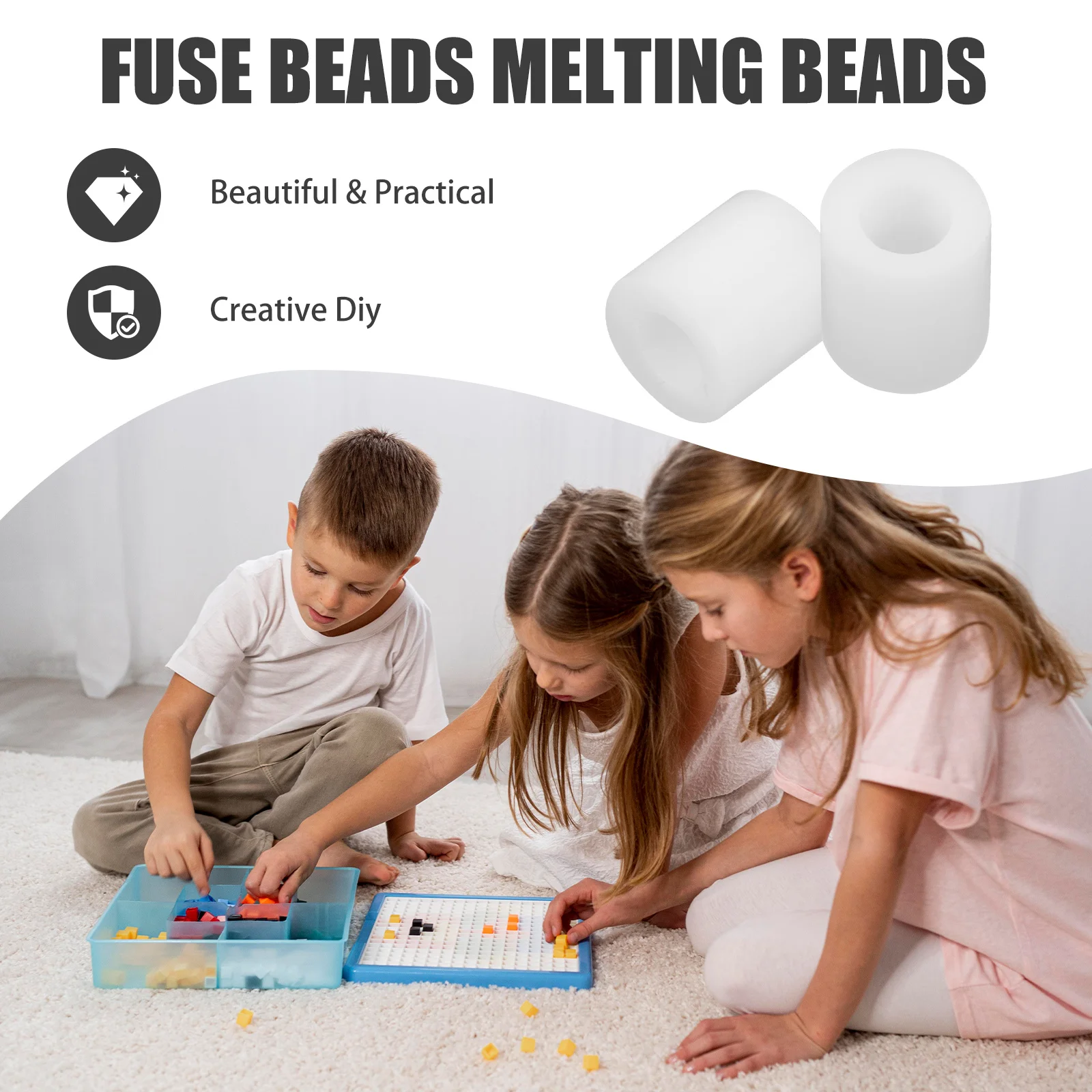 1 saco de contas de fusível de quebra-cabeça 5mm cor sólida diy artesanato kit de contas de fusão para crianças projetos criativos contas de fusível kit de contas fundidas