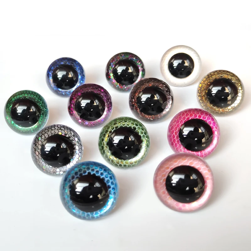 12-24mm Blue Crystal Eyes Snakeskin Gasket Snake Snake Gasket Safety Eyes Animal Eyes Toy Eye Accessories Animal Simulation Eyes