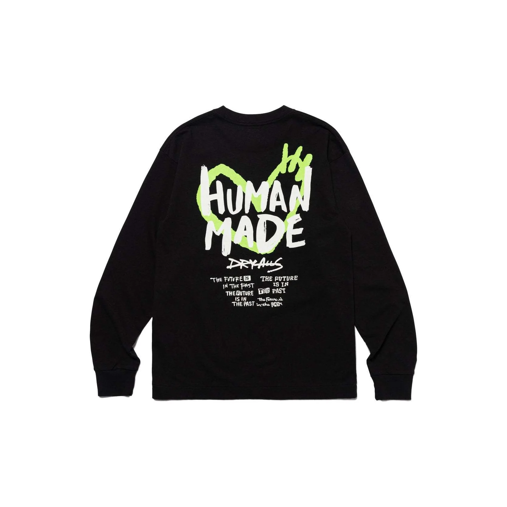 

ЧЕЛОВЕЧЕСКАЯ SS24 Футболка с круглым вырезом и длинными рукавами с принтом на спине, хлопковая толстовка унисекс