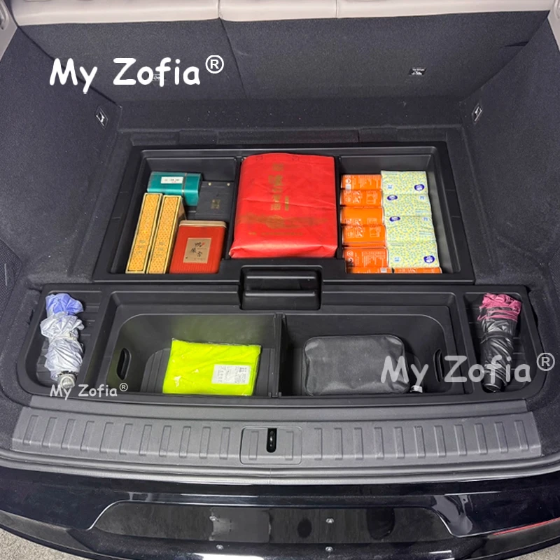 For Zeekr 7x 2025 2026 Car Rear Trunk Organizer Box Expand Storage Customized Large Capacity Spare Gap Filler Accessories