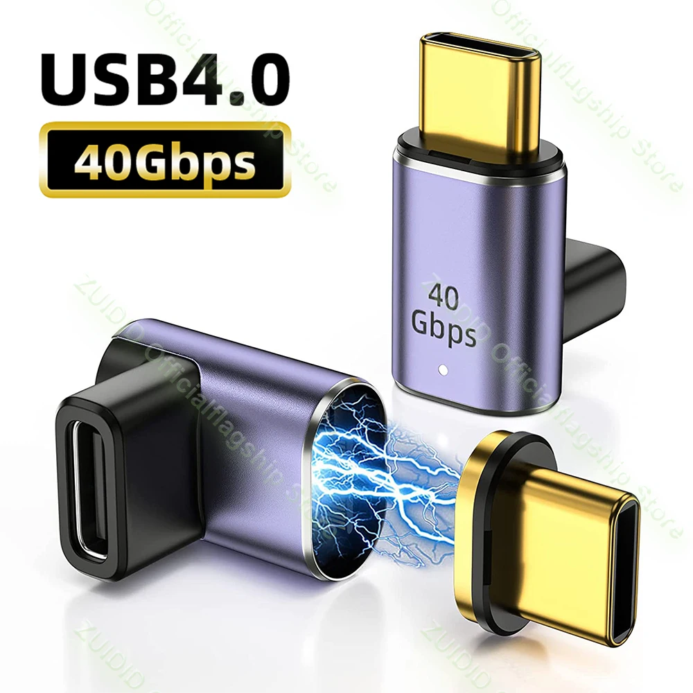 Loketní USB4.0 thunderbolt3 40gbps magnetický adaptér USB C na C 100w rychle nabíjení magnetem konvertor kabel 8k@60hz USB Typ C adaptér