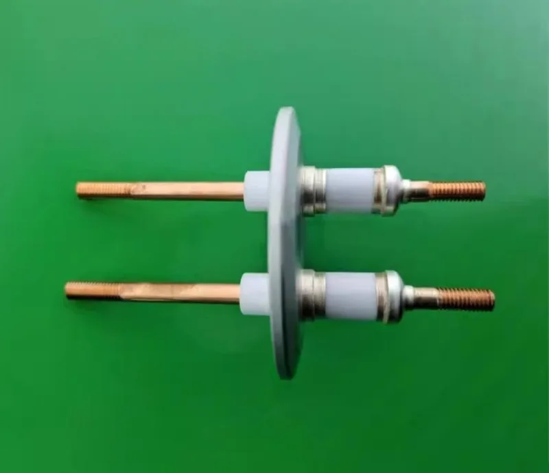 High Voltage Insulation CF25 Vacuum Sealed Ceramic Metal Seal Thru Conductive Post Electrode Flange Feedthrough Connector