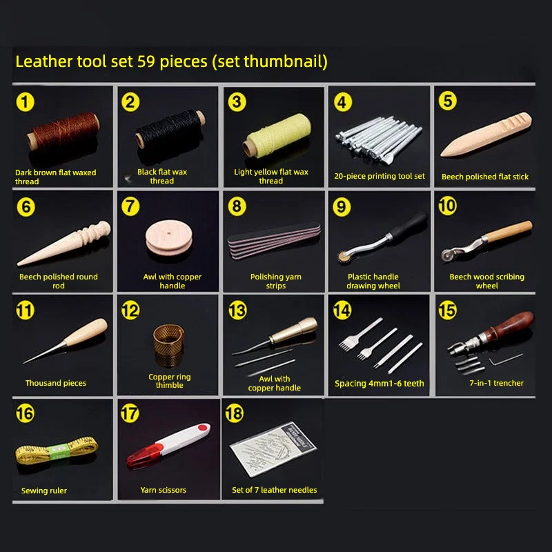59PCS Leather Craft Set Hand T - Groover Stitching Tool review and price