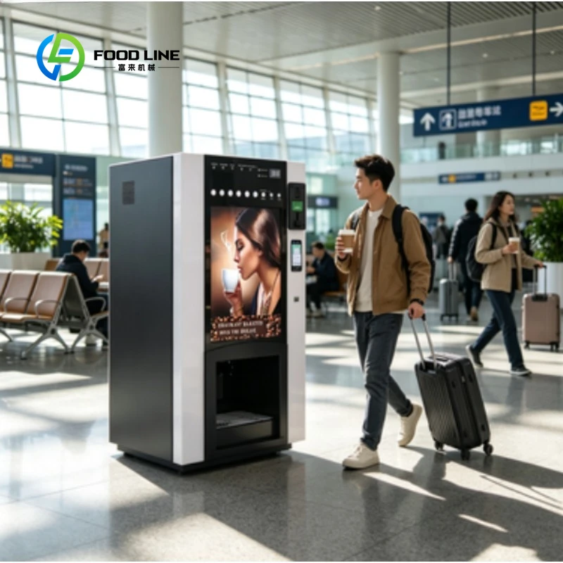 Custom Coin Operated Instant Coffee Vending Machine Chocolate Automatic Self-service Vending Machine for Public Places