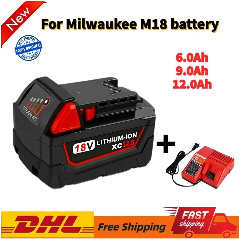 

Аккумулятор au lithium aste, 18 в, 12,0 Ач, Remplacement pour Milwaukee M18, XC, 48, 11, 1860, 48, 11, 1850, 1840, 48, 11, 1820, 24