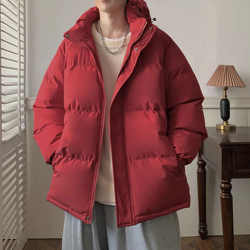 

Men's Thiened Cotton Jaet Winter New Sle Stand Collar Trendy Brand Warm Loose Bread Sle Cotton Coat Youth Faion