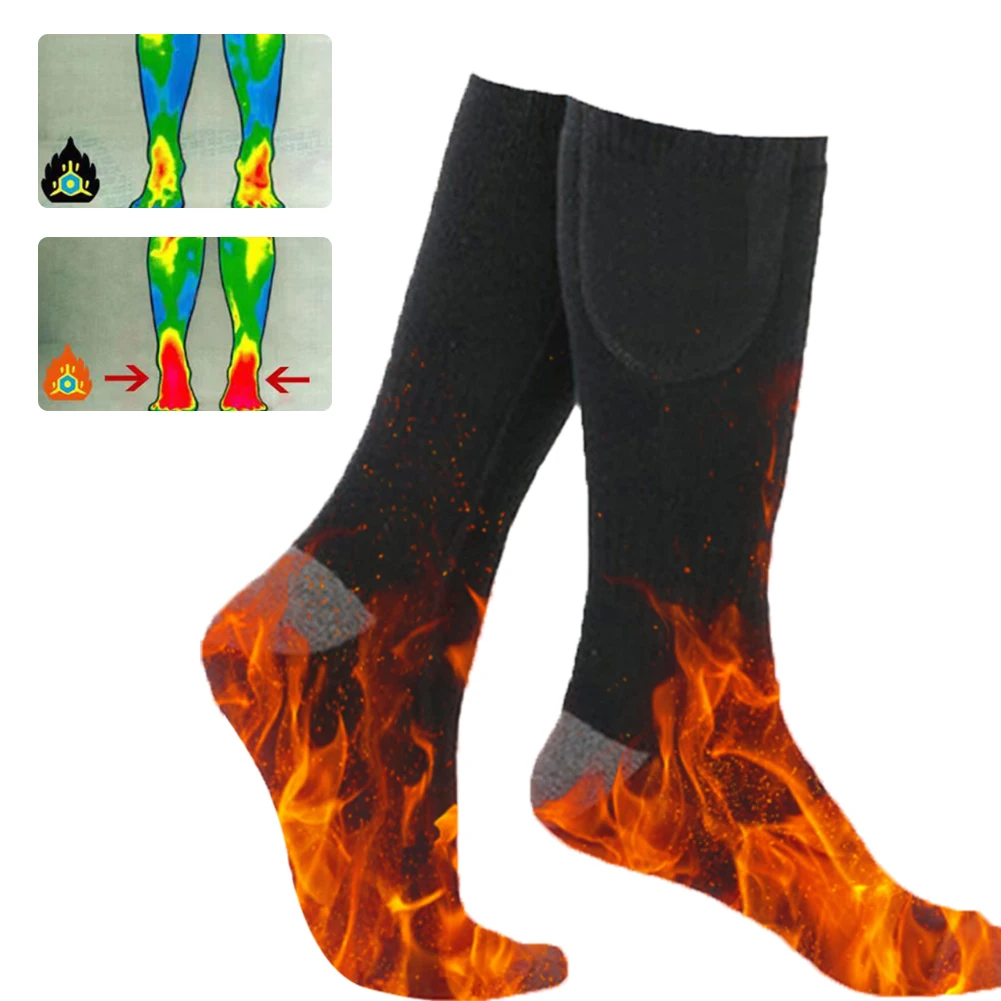 

Electric Heated Socks 3 Level Temperature Electric Heating Socks Cold-Proof Winter Warm Thermal Socks Fast Heating for Cycling