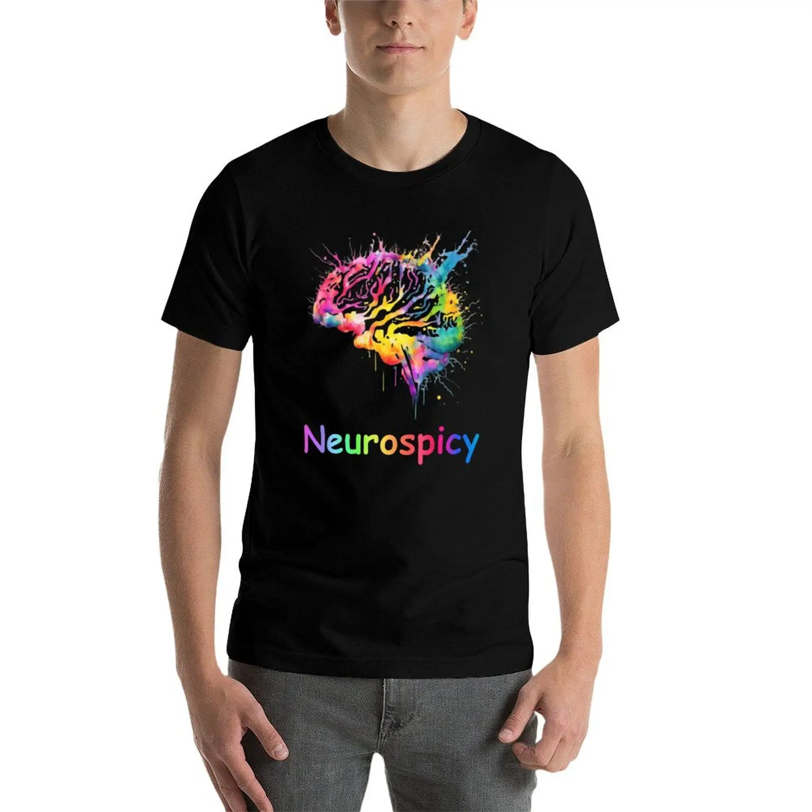 

Neurospicy , colorful brain T-Shirt graphic t shirts for man man t shirt cotton man graphic t shirt T-Shirt