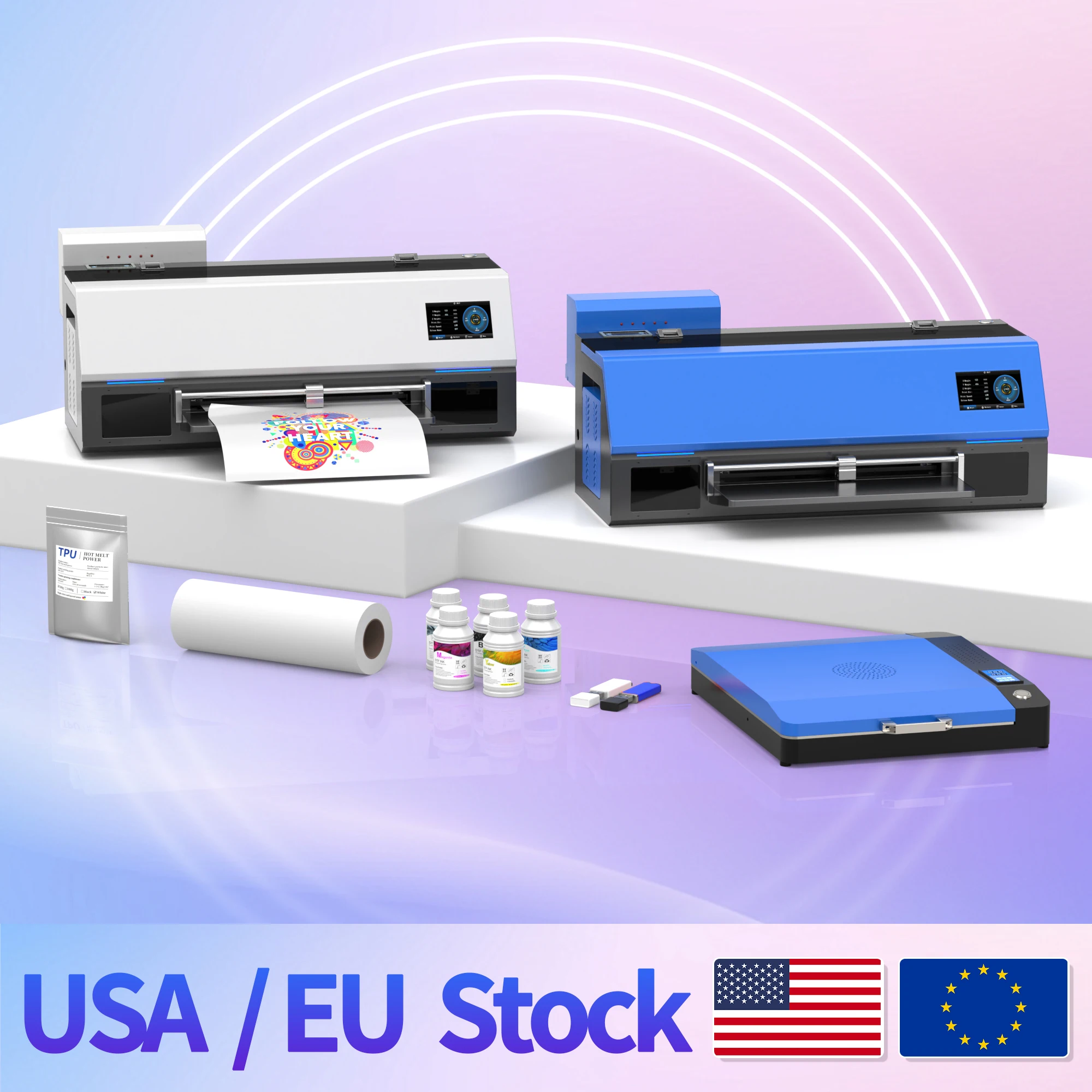 OYfame EU US 재고 A3 DTF 프린팅 기계, 에프손 XP600 DTF 프린터용, 섬유 의류 및 직물 전사 프린터용 오븐 포함