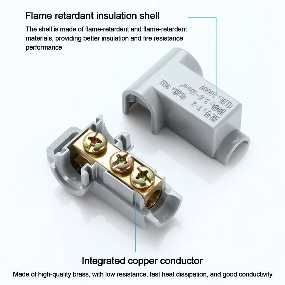 Quick Electrical Cable Splice High Power Quick Terminal Block T-type Wire Connector Small Wiring Connector Electrical