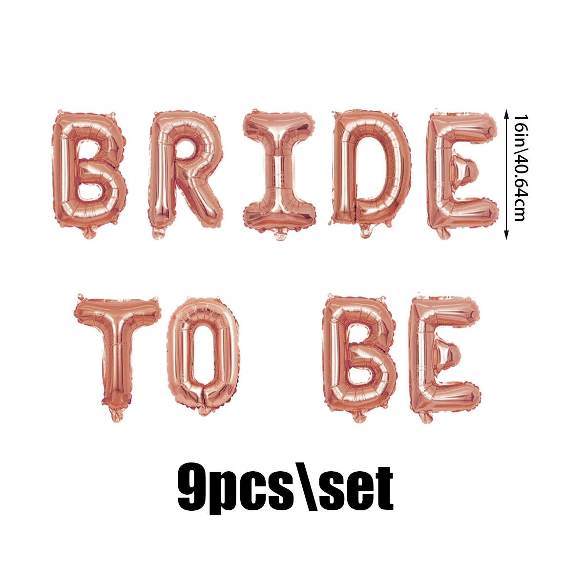 47-teiliges Set, roségoldenes Braut-Ballon-Set, 16-Zoll-Buchstabenballon „BRIDE TO BE“, Ring-Folienballon, Junggesellinnenabschied, Hochzeitsfeier – Detail 7