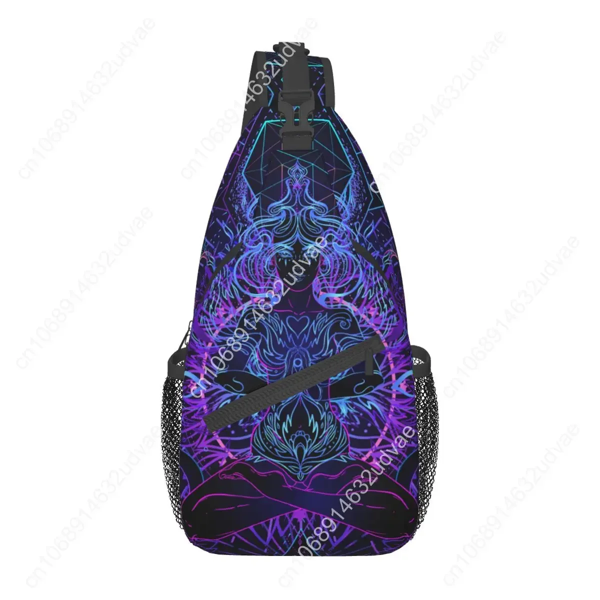 India Mandala Zen Buddha Crossbody Sling Bag Cool Chest Bag Mandala Psychedelic Shoulder Backpack Daypack Travel Hiking Travel