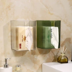 Bathroom Wall-Mounted Self-Adhesive Tissue Box Multi-Function Paper Towels Storage Box Portable Draw Cartons Commodity