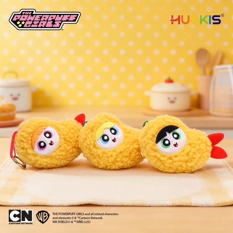 Llavero de peluche HUGKIS, las Chicas Superpoderosas, camarón tempura, bonito colgante de peluche para mochila, bolso, regalo para niños y fans del anime