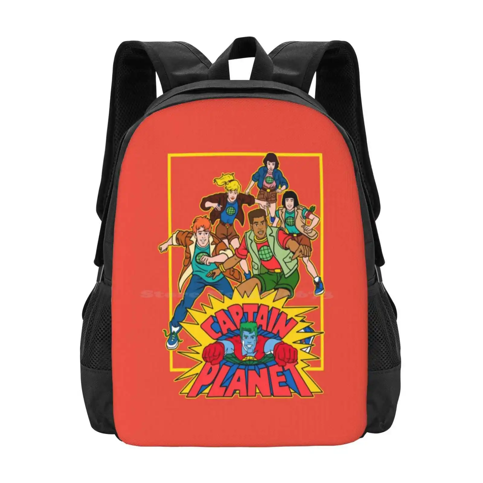 Captain Planet Captain Planet And The Planeteers Teen College Student Backpack Pattern Design Bags Captain Planet Captain