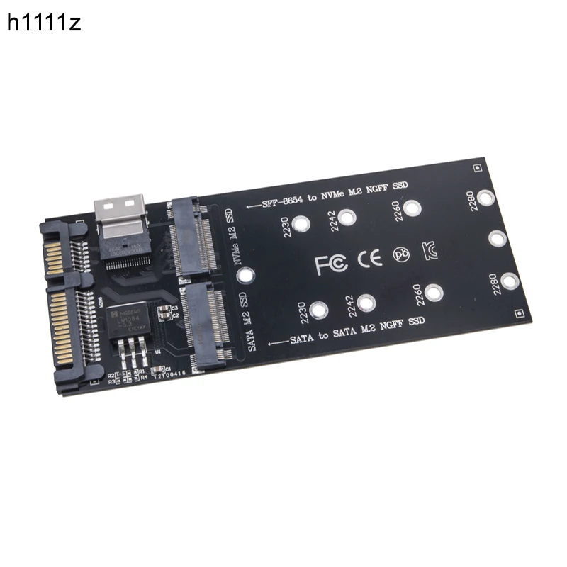 

M2 SSD Adapter M.2 SATA SSD to SATA + M2 NVME SSD to SFF-8654 Converter 22Pin SATA To M2 Expansion Card for PC Desktop Mainboard