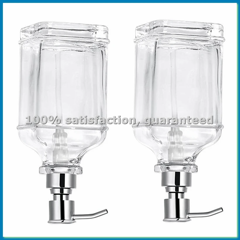 Glass Soap Dispenser with Rust Proof Stainless Steel Pump Refillable Hand Soap Dispenser Bathroom Soap Dispenser A-ABVK