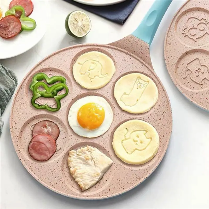 ABVJ-Frying Mould Frying Pan Accessories Parts Seven-Hole Breakfast Animal Face  Small Egg Dumpling