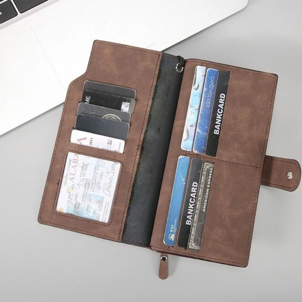 

Fashion PU Men Long Wallet Large Capacity Hasp Business Wallet Handbag Phone Pocket Card Holder Girl