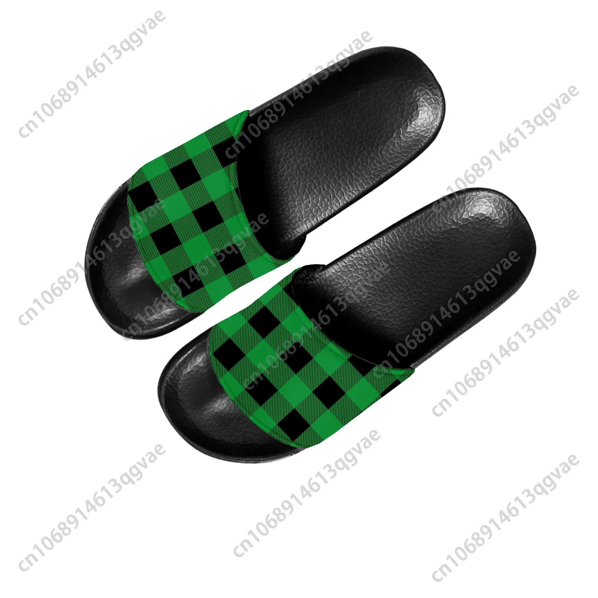 Buffalo Plaid Pattern Slippers Home Water Shoes Men Women Teenagers Beach Pool Sandals Custom Made Summer Slipper