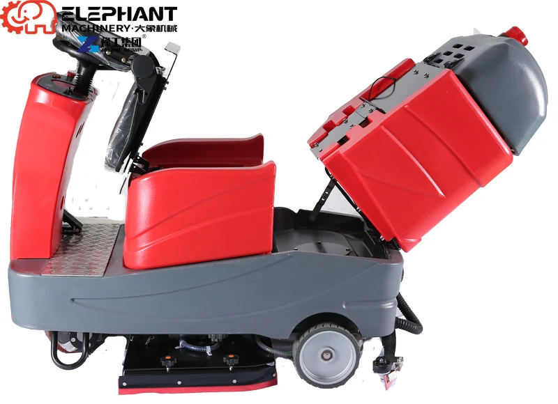 Big Ride On Battery Powered Cordless Self Driving Floor Cleaning Machine Square Floor Scrubber Wet Floor Scrubber Machine