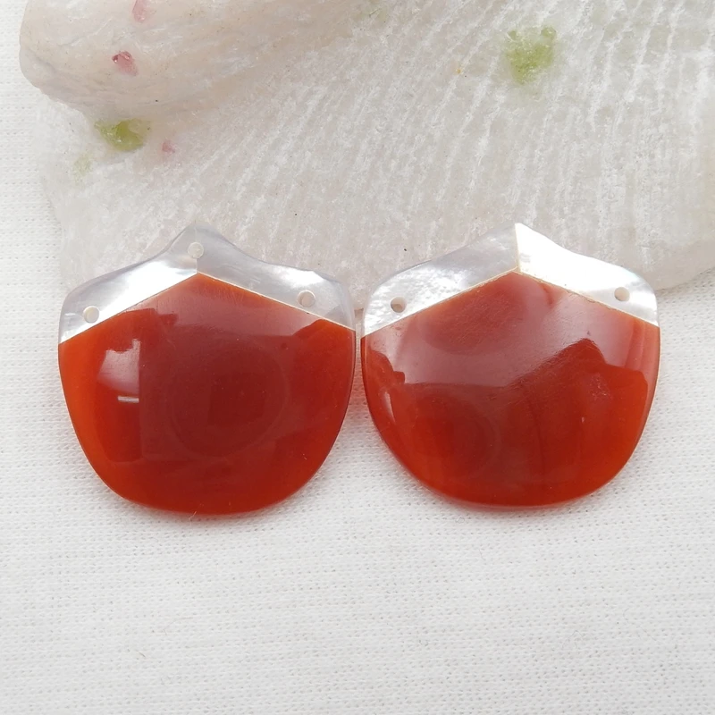 Fashion women earring beads,with Shell,Red Agate jewelry earrings For Women Jewelry Making DIY,45x25x4.5mm9.1g