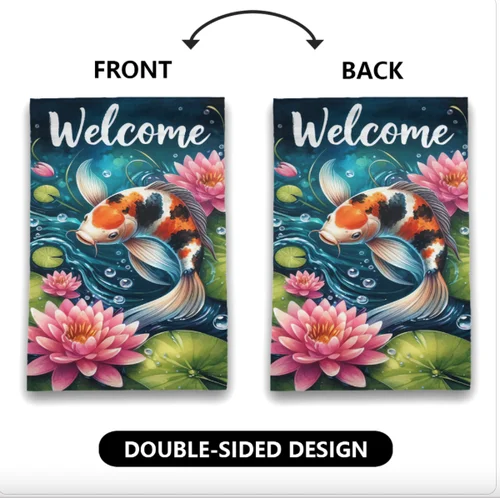 الملونة كوي بركة في الهواء الطلق ترحيب حديقة العلم ديكور الربيع الولايات المتحدة الأمريكية 12x18 VVL