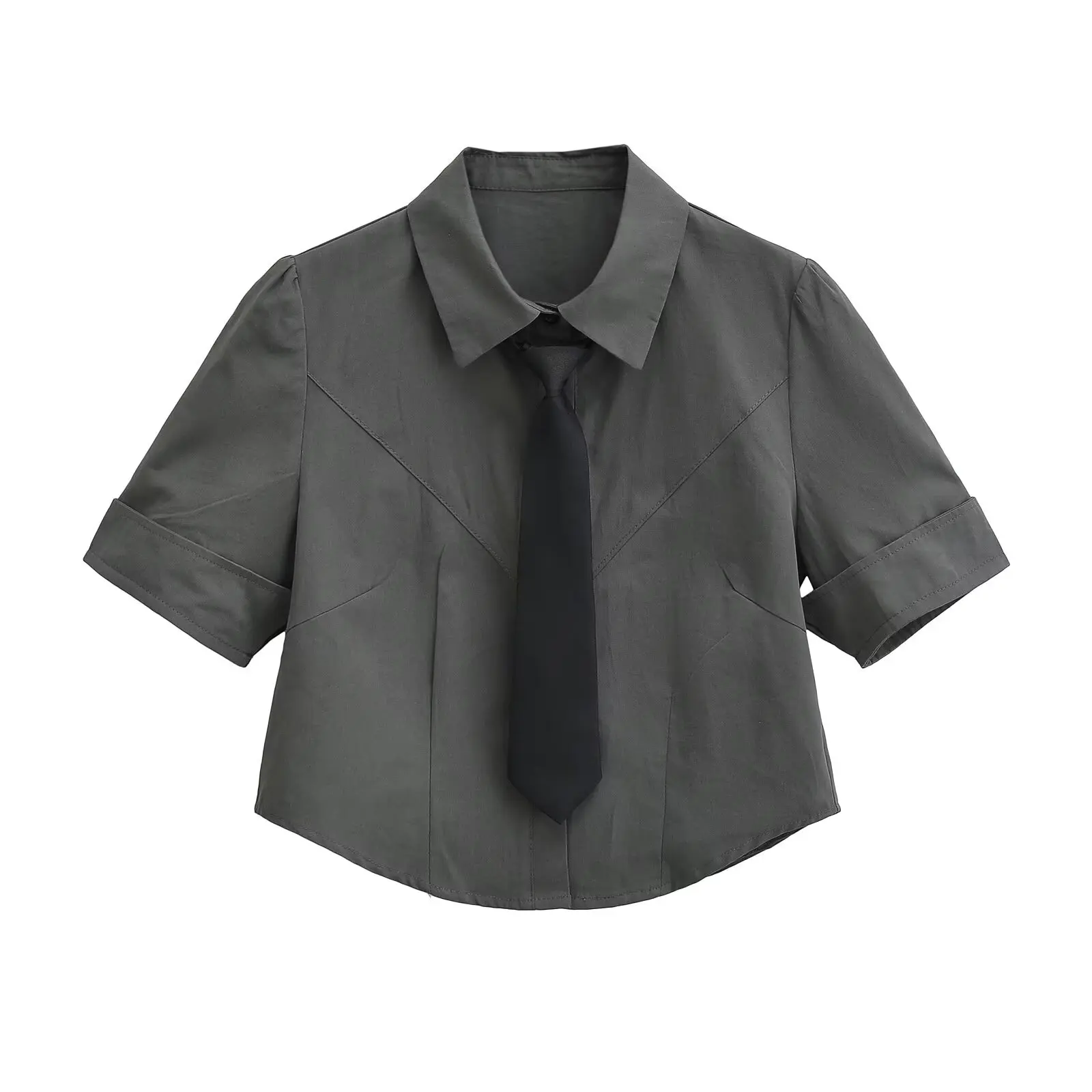 

Повседневный ort Sve Collared irt Женский летний топ High Street School Girl Spicy ort Top Pure Desire Academy Sle