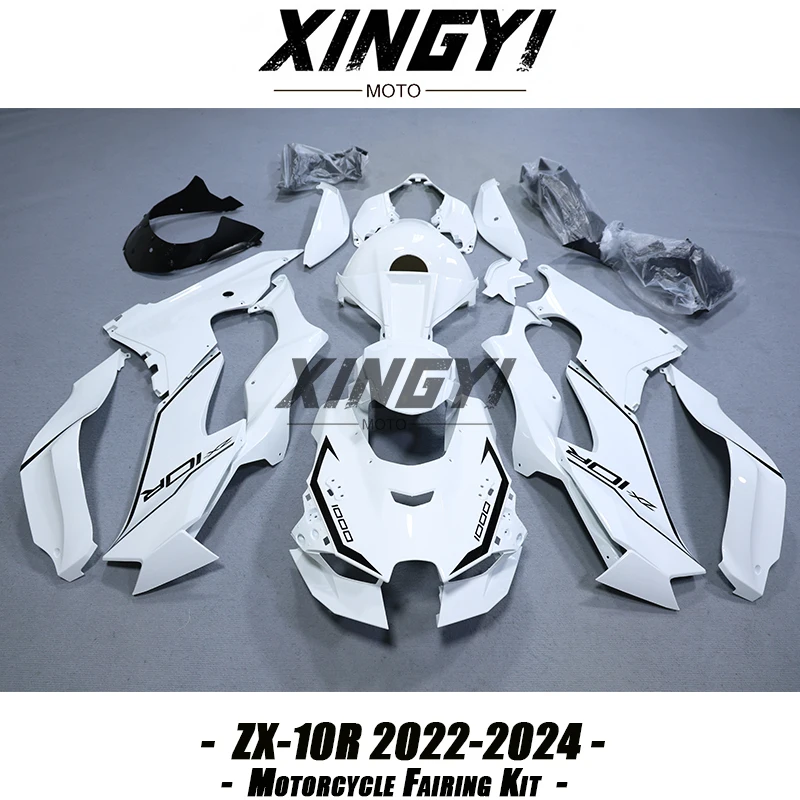New ABS Motorcycle Plastics Fairing Kit Injection mold Bodywork Panel kit Fit for Kawasaki Ninja ZX-10R ZX10R 2022-2024 23 White