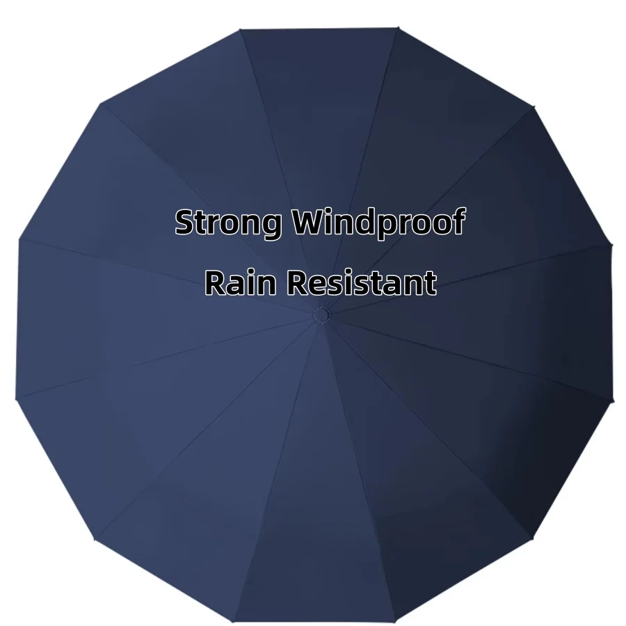 Large Automatic Umbrella 24 Ribs Black Glue Anti UV Sunscreen Umbrella Foldable Rain For Men Sun Rain