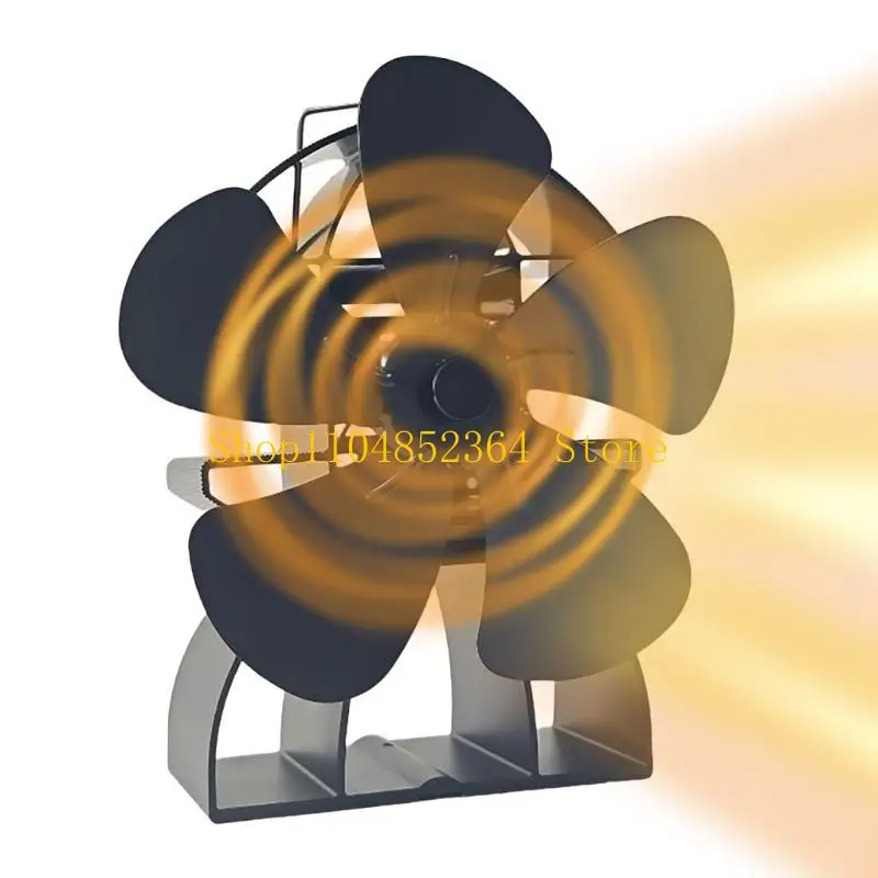 

652F Operating 5Blade Fireplaces Fan Efficiency Easy to Use For Optimally Heat Circulation Enhancing Stove Warming