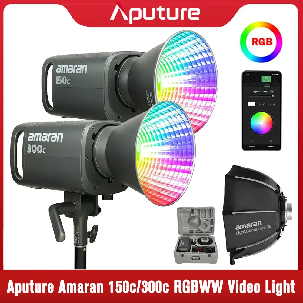 

Aputure amaran 150C/300C RGBWW Video Light Bowens Mount LightDome Mini SE Softbox for Video Recording Outdoor Shooting