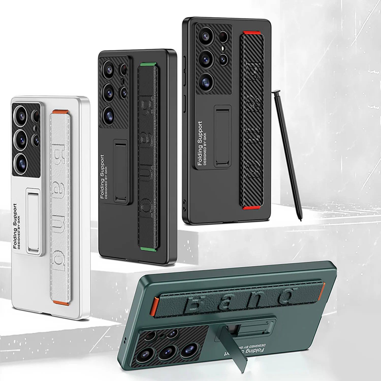 Ultra fino duro pc à prova de choque fosco capa de telefone para samsung galaxy s25 s24 s23 s22 ultra s25 plus caso com suporte alça de pulso