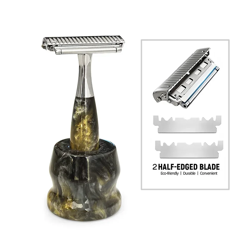 Universal Safety Razor Head for Men Double Half Blade Super Roller Shaver M5 Thread Manual Shaver Blades Adapter Gift