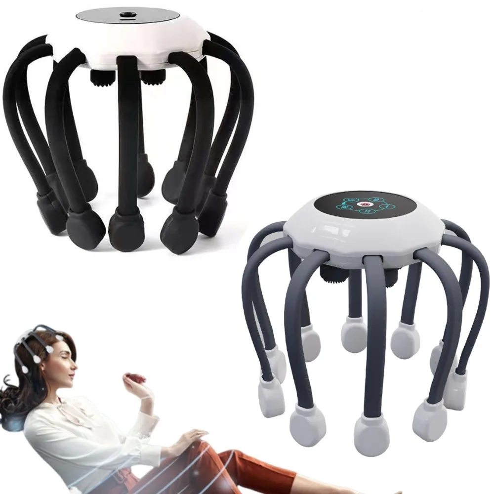 

Octopus Claw Eight Claw Massager Stress Relief USB Charging Scalp Massager Hands Free Therapeutic Multi-Point Massage