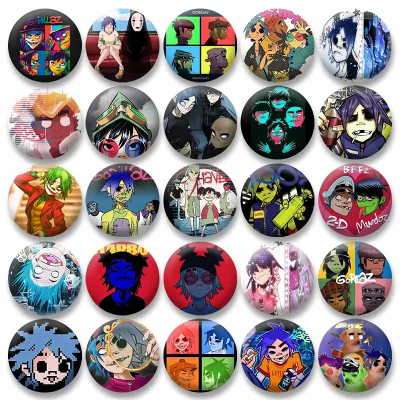 

Virtual Music Band Gorillaz Pin Cartoon Idol 2-D Noodle Murdoc Niccals Fanart Brooch Backpack Hat Decor Badge Fans Collect Gifts