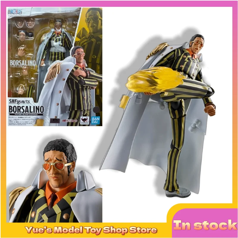 【En stock】Figura de acción de Bandai One Piece SHF Admiral Kizaru Porusalino Egghead Island, modelo de anime, juguete coleccionable, regalo