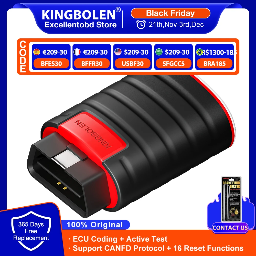 KINGBOLEN Ediag Hot Version Full System Diagnostic Tool OBD2 Scanner 16 Resets ECU Coding Active Test PK THINKCAR Thinkdiag