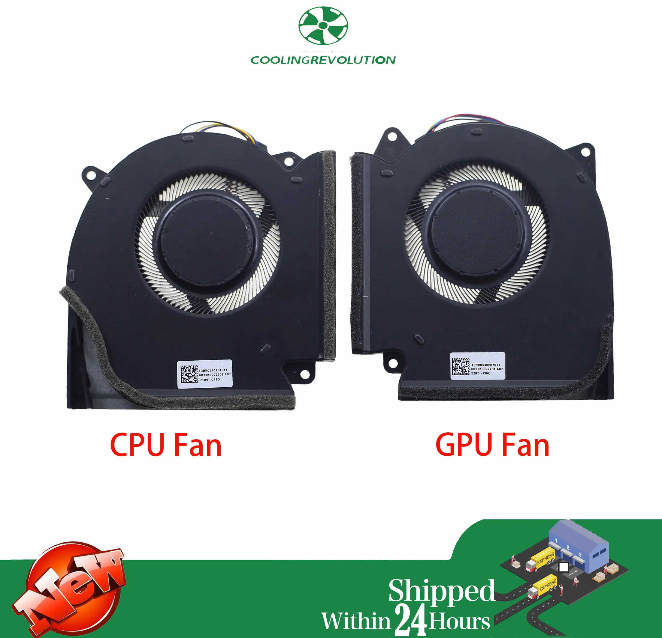 

Laptop CPU GPU Cooling Fan for ASUS ROG Strix G513 G513QR G713 G713QR G533 G733 QR QS 13NR0540P02011 13NR0540P01011