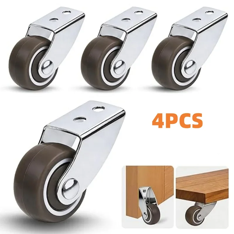 4 Sizes Silent Furniture Caster Side Mounted Mobile Door Support Moving Wheel Home Furniture Table Chair Sofa Directional Roller